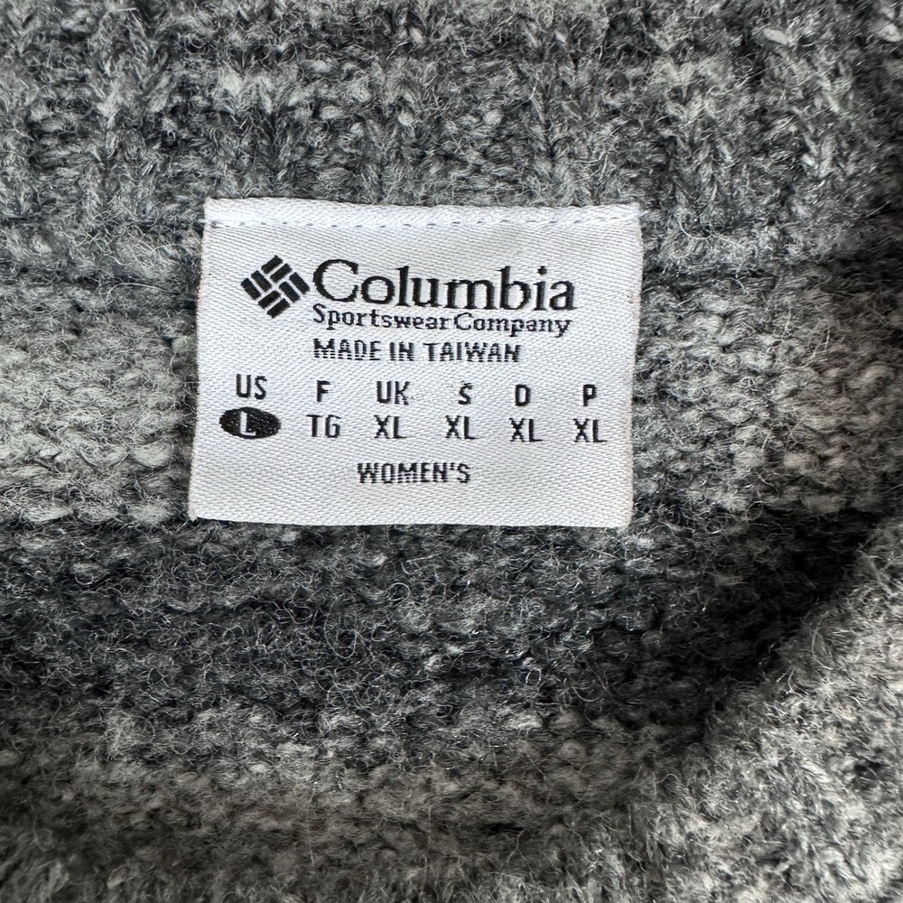 Women's Columbia Wool Blend Space-Dyed Gray Geometric Size Medium Hiking Fall - Picture 8 of 10